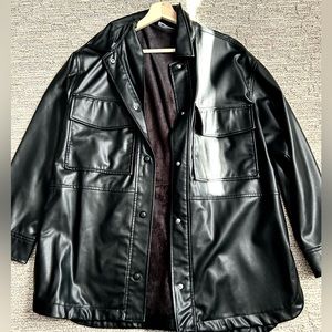 Zara Oversized Faux Leather Shacket